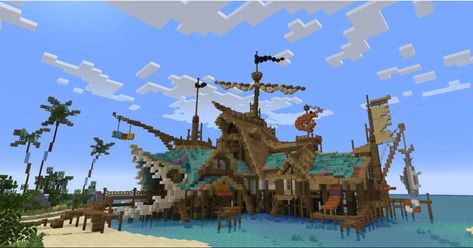 Pirate House, Minecraft Statues, Minecraft Structures, Minecraft House Plans, Bangunan Minecraft, Cool Minecraft Creations, Minecraft Castle, Minecraft Medieval, Minecraft Plans