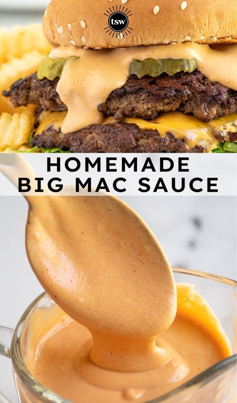 Homemade Big Mac Sauce - The Schmidty Wife Homemade Big Mac Sauce, Hamburger Sauce, Mac Sauce Recipe, Big Mac Sauce Recipe, Burger Sauces Recipe, Homemade Big Mac, Big Mac Sauce, Mac Sauce, The Slow Roasted Italian