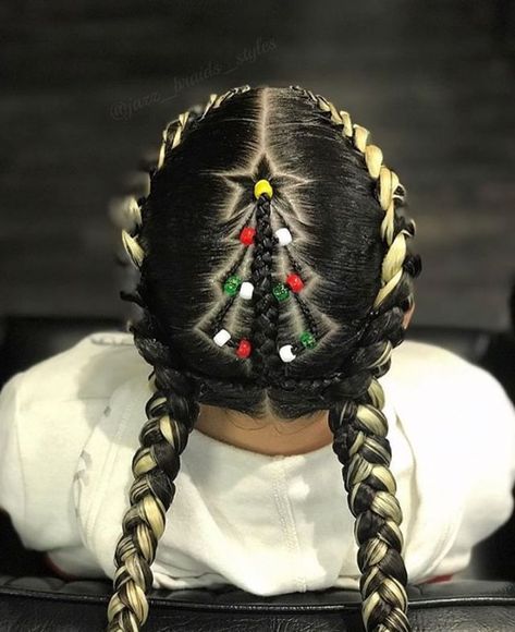 Let our #wahlcutoftheday from @onlytopbarbers put you in the holiday spirit. Shoutout to @jazz_braids_styles for the artwork! #wahl… 2 Braids, Healthy Natural Hair, Box Braids Styling, Christmas Hairstyles, Haircut And Color, Plaits, Hair Art, Braid Styles, Box Braids