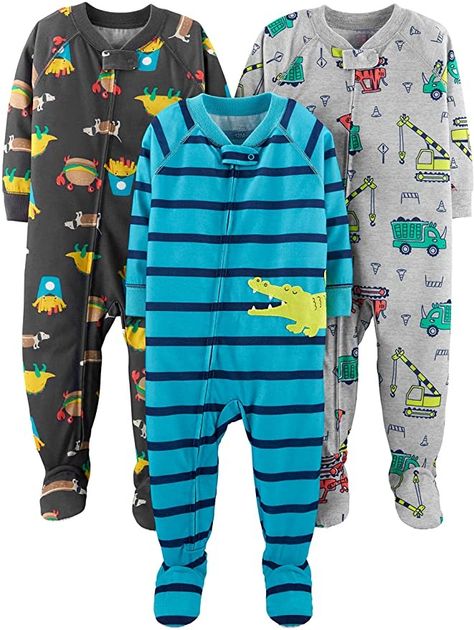 Simple Joys by Carter's Toddler and Baby Boys' Loose Fit Polyester Jersey Footed Pajamas, Pack of 3 Footed Pajamas, Simple Joys, Carters Baby Boys, Fashionable Baby Clothes, Carters Baby, Baby And Toddler, Food Trucks, Baby & Toddler Clothing, Cool Fabric