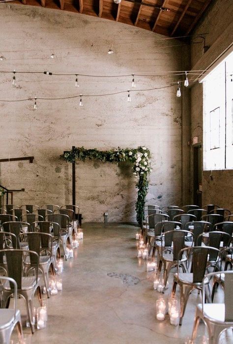 How To Pull Off The Modern And Elegant Industrial Wedding Décor ❤ industrial wedding decor aisle #weddingforward #wedding #bride Warehouse Wedding Decorations, Wedding Decor Aisle, Industrial Wedding Table, Industrial Wedding Ceremony, Most Beautiful Wedding Venues, Industrial Wedding Decor, Industrial Chic Wedding, San Diego Wedding Venues, Minimalist Wedding Decor