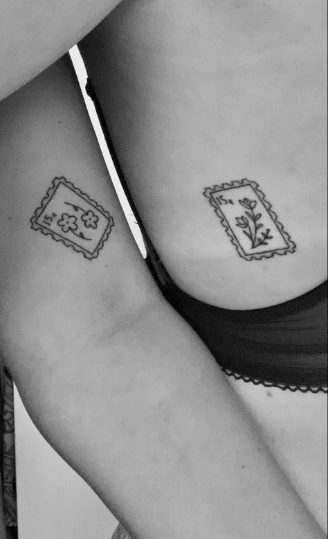 Bestie Hip Tattoos, Bestie Tattoos Long Distance, Almost Matching Tattoos, Bff Tattoos Long Distance, Matching Tattoos Long Distance Friends, Tattoo For Long Distance Friends, Long Distance Cousin Tattoos, Matching Long Distance Tattoos, Long Time Best Friend Tattoos