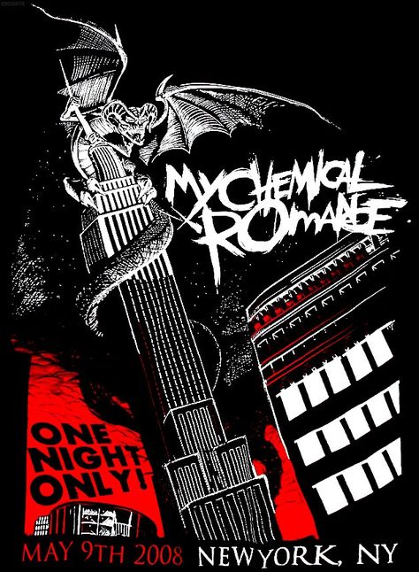 Concert Poster, My Chemical, One Night, My Chemical Romance, Bat, Romance, Concert, Twitter