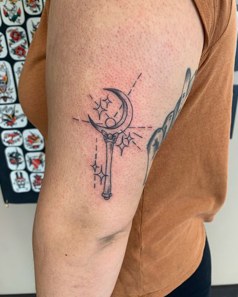 Matching dainty Sailor Moon wands 🌙 ✨ Thanks so much for the trust! •••••••••• #tattooapprentice #finelinetattoo #daintytattoo #sailormoon #sailormoonwand #sailormoontattoo #magicalgirl #matchingtattoos #ohiotattooers Sailor Moon Scepter Tattoo, Moon Wand Tattoo, Sailor Moon Wand Tattoo, Sailor Moon Scepter, Scepter Tattoo, Moon Scepter, Sailor Moon Wand, Tattoo Sailor, Sailor Moon Wands