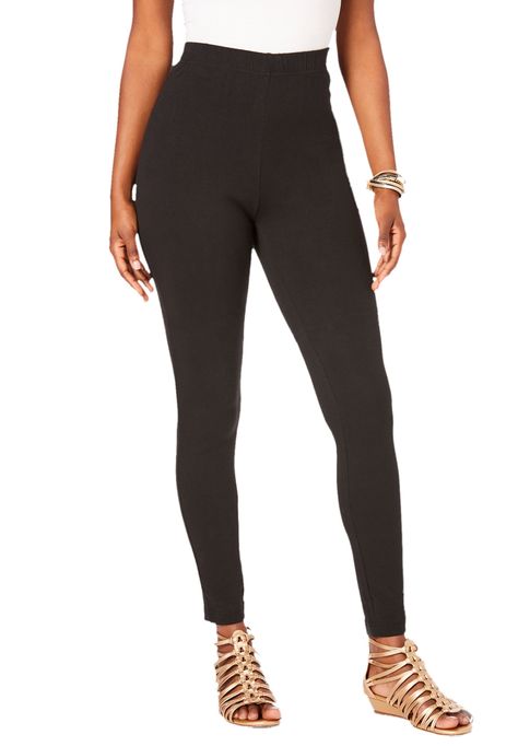 Roaman's Women's Plus Size Ankle-Length Essential Stretch Legging Activewear Workout Yoga Pants - Walmart.com Workout Yoga Pants, Underwire Sports Bras, Ankle Length Leggings, Womens Scrubs, Workout Yoga, Plus Size Leggings, Stretch Leggings, Swimsuits For All, Petite Tops