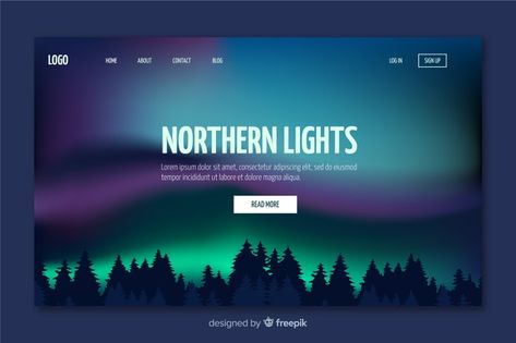 Northern lights landing page Free Vector | Free Vector #Freepik #freevector #design Technology Pattern, Northern Lights Design, Pattern Layout, Web Design Websites, Winter Invitations, Portfolio Examples, Design Websites, Design Technology, Web Design Inspiration