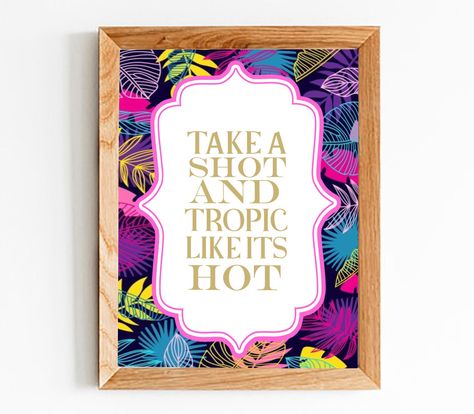 Tropic Like Its Hot Theme, Tropic Like Its Hot Party, Tropical Neon Party, Tropic Like Its Hot Bachelorette Party, Bachelorette Signs, Tropical Theme Party, Tropical Night, Tropical Bachelorette, Clay Patterns