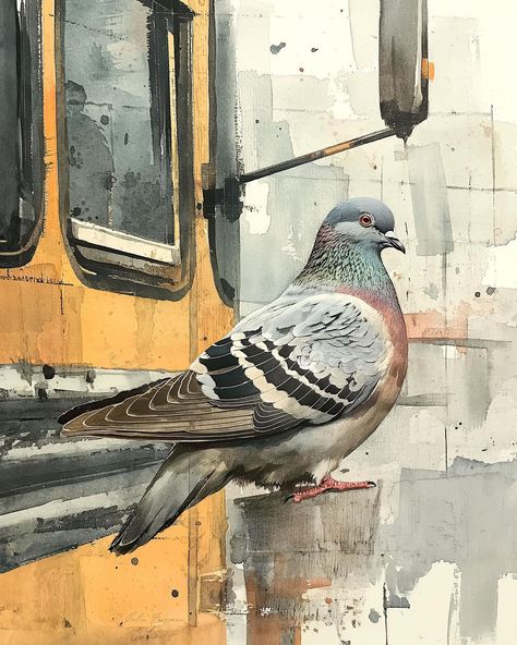 Don’t let the Pigeon drive the bus #pigeon #birdart #digitalart Pigeon Art, Doodle Paint, Art Watercolor Painting, Wall Art Watercolor, Bird Wall Art, Art Watercolor, Art File, Art Class, Art Board