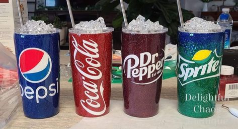 Soda Can Tumbler Ideas, 3 D Tumblers, Sellable Resin Crafts, Best Tumbler Cups, Tumblers With Toppers, Tumbler Toppers Diy, Tumbler Topper Ideas, Resin Cups Ideas, Tumblr Cup Designs