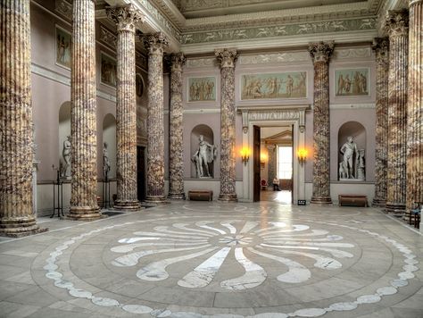 Jupiter Aesthetic, Kedleston Hall, Marble Hall, Open Courtyard, Winter Court, Neo Classical Architecture, Robert Adam, Corinthian Capital, Historical Interior