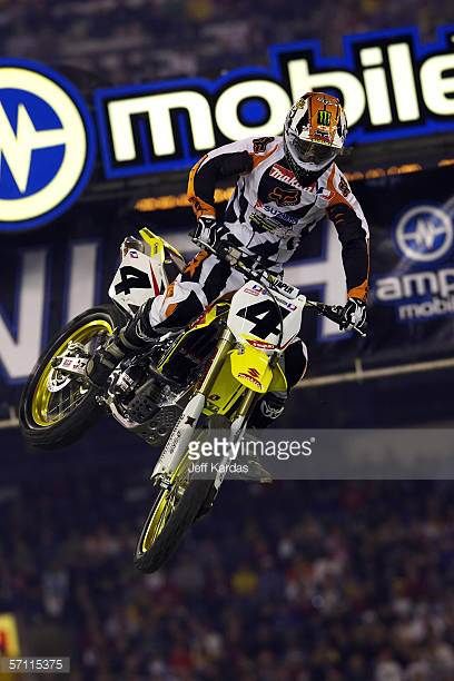 Ricky Carmichael during a round of the 2006 Amp'd Mobile/AMA Supercross Series The Ricky Gervais Show, Ricky Carmichael, Ama Supercross, Rick Astley Meme, Sand And Water, Royalty Free Pictures, British Royalty, High Res, Getty Images