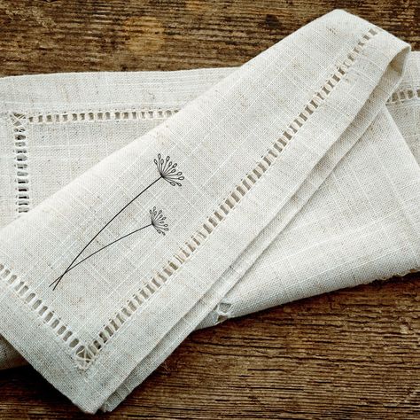 Hand Towel Embroidery, Modern Embroidery Napkins, Embroidery Tea Towels, Linen Napkin Embroidery, Napkin Embroidery, Embroidery Patterns Pdf, Tea Towel Embroidery, Embroidered Dinner Napkins, Embroider Towels Kitchen