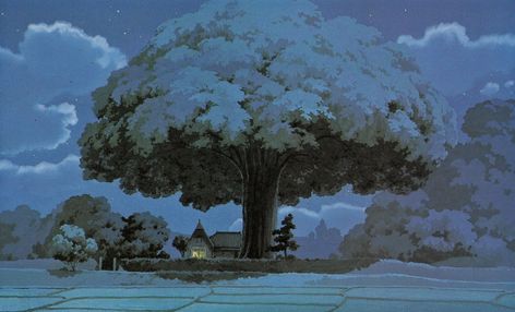 Satsuki And Mei, Father To Be, House In The Country, Computer Wallpaper Desktop Wallpapers, Wood Spirit, Ghibli Artwork, Giant Tree, Animation Movie, Big Tree