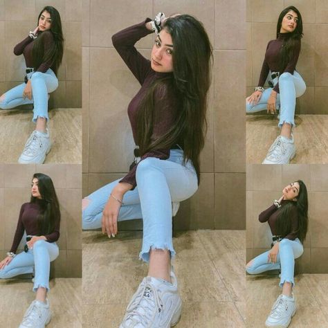 Jeans Top Photoshoot Poses, Photoshoot Poses At Home, Jeans Photoshoot, Top Photoshoot, Poses At Home, Amulya Rattan, Girls Designer Dresses, Pic Poses, Western Wear Outfits