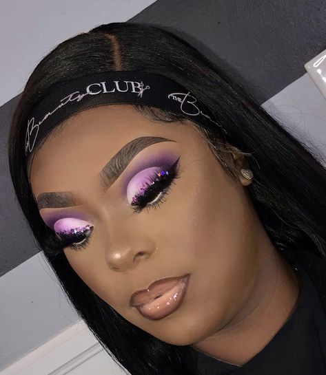 Purple Makeup Looks, Birthday Makeup Looks, Face Beat Makeup, Cute Eye Makeup, Makeup For Black Skin, Full Glam, Makeup Is Life, Purple Makeup, Glam Makeup Look