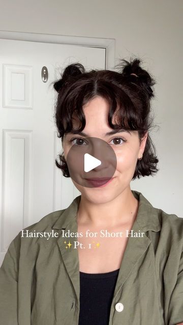 Marisa Bertani on Instagram: "Messy space buns incoming 🪐👽🔭🚀✨" Travel Hairstyles Airplane Short Hair, Travel Hairstyles Airplane, Messy Space Buns, Short Hair Bun, Space Buns, Travel Hairstyles, Bun Tutorial, Buns, Short Hair