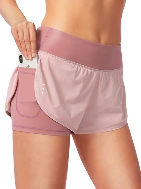 Best Running Shorts, Shorts Workout, Pink Activewear, Running Shorts Women, Split Design, Spandex Shorts, Shorts For Women, Gym Yoga, Active Wear Shorts