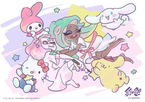 Splatoon Party, Pearl Marina, Gaming Pictures, Marina Splatoon, Pearl And Marina, Nintendo Splatoon, Splatoon Art, Splatoon 2 Art, Sanrio Characters