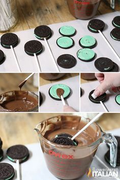 Oreos On A Stick, Chocolate Covered Oreo Pops, Strawberry Boxes, Oreo Cake Pops, Oreo Cookie Pops, Marshmallow Brownies, Chocolate Covered Desserts, Chocolate Covered Cookies, Chocolate Pops