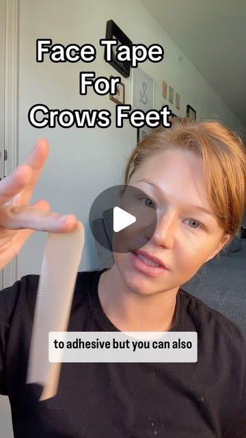 Krystn Walmsley on Instagram: "How to face tape for crows feet #facetape #skincare" Face Taping For Wrinkles, Diy Nose Strips, Face Taping, Castor Oil For Face, Crows Feet Wrinkles, Skincare Instagram, Nose Strips, Skin Care Wrinkles, Facial Exercises