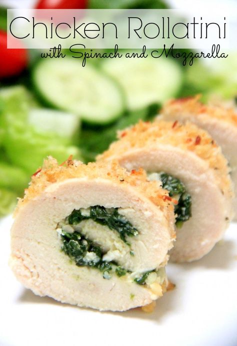 Chicken Rollatini With Spinach, Chicken Rollups With Spinach, Chicken Spinach Rolls, Chicken Rollatini, Spinach And Mozzarella, Creative Dinner, Spinach Rolls, Everyday Dinners, African Foods