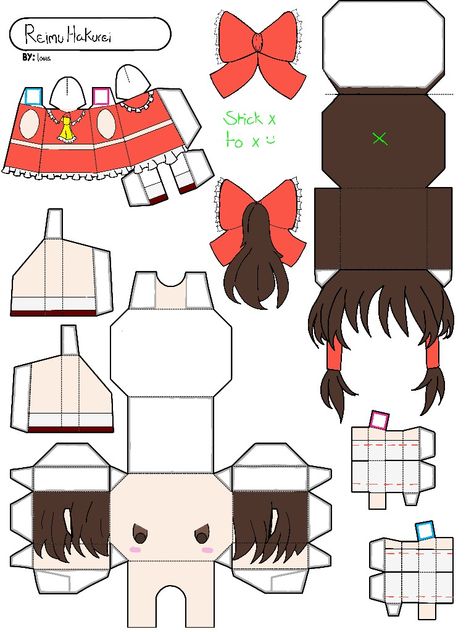 Touhou Papercraft Template, Touhou Papercraft, Paper Figures, Paper Doll Printable Templates, Paper Craft Videos, Paper Dolls Diy, Paper Toys Template, Paper Doll Template, Papercraft Templates