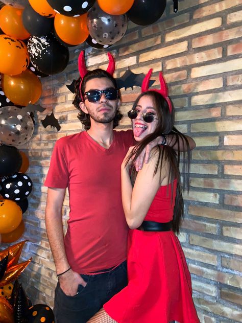 Couple edition- devil Devil Couple Costume, Devil Costume Couple, Devils Couple Costume, Ideas Disfraz, Angel Y Diablo, Halloween Parejas, Costumes Couples, Devil Costume, Halloween 2024