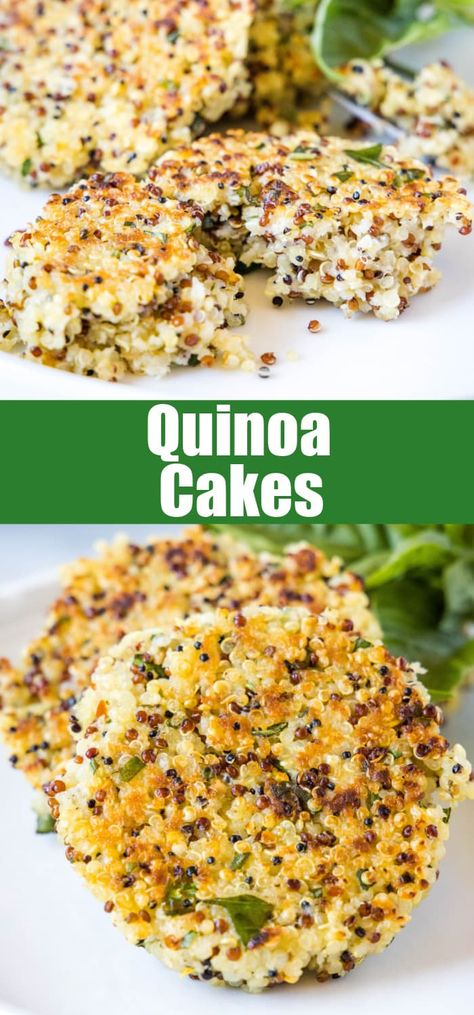 Low Cal Dinner, Quinoa Cakes, Quinoa Patties, Quinoa Cake, Crispy Quinoa, Fun Drink Recipe, Daily Harvest, Meatless Dinner, Cooking Recipes Healthy