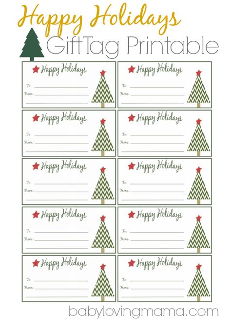 Happy Holidays Gift Tag Printable #freeprintable #gifttags Christmas Gift Tag Ideas, Free Printable Favor Tags, Gift Tags Free Printable, Free Holiday Gift Tags, Gift Tag Ideas, Happy Holidays Gift Tags, Free Christmas Tags, Free Christmas Tags Printable, Free Printable Christmas Gift Tags