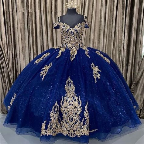 Blue Ball Gown Prom Dresses, Quinceanera Dresses Blush, Quinceanera Theme, Blue Quinceanera, Blue Ball Gown, Ball Gown Prom Dresses, Gown Prom Dresses, Blue Evening Gowns, Quinceanera Dresses Blue