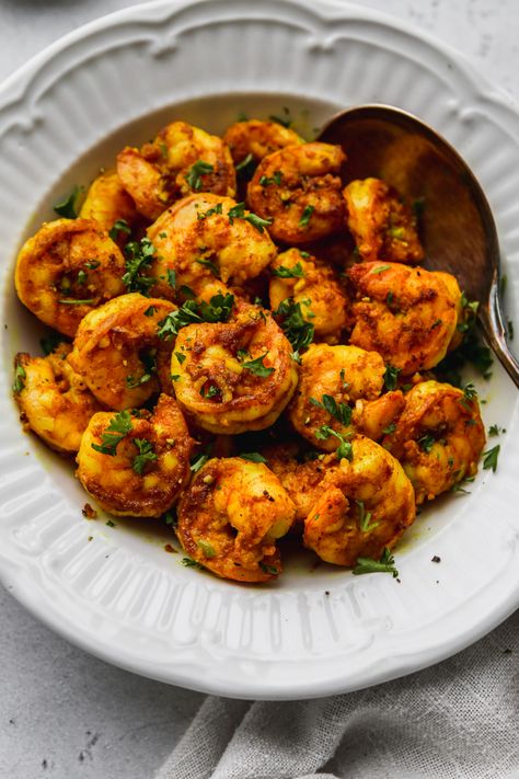 Easy Turmeric Shrimp With Cumin & Garlic | Walder Wellness, RD Turmeric Shrimp, Walder Wellness, Chefs Plate, Prawn Recipes, Roasted Strawberries, Curry Shrimp, Whipped Feta, St Joseph, Healthy Nutrition