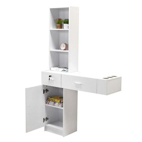 Hair Styling Station, Bunk Bed Designs For Teens, Hair Stations, Home Hair Salons, Wall Mounted Shelf, Desk Wall, Styling Stations, Lockable Storage, Space Bedding