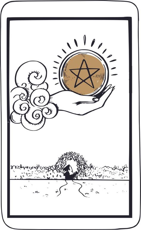 In a tarot reading, the Ace of Pentacles represents new opportunities for growth and prosperity. This card signifies a time of abundance, both in terms of material wealth and personal growth. It is a card of new beginnings, and represents a fresh start in terms of money, career, or personal relationships. Ace Of Pentacles Tattoo, Element Of Earth, Learning Tarot, Ace Of Pentacles, Pentacles Tarot, Moon Magick, Tarot Learning, Astrological Sign, Minor Arcana