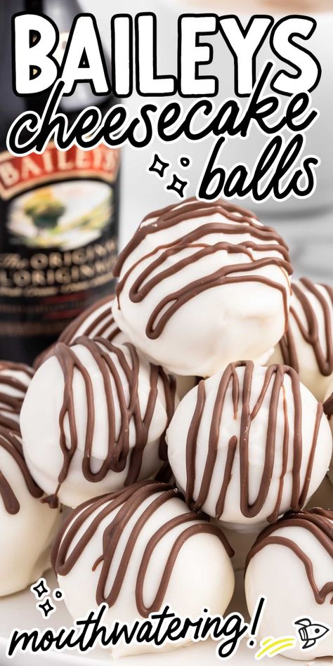 Kahlua Cheesecake Balls, Desserts For Cocktail Party, Alcohol Infused Truffles, Boozy Baileys Mini Cheesecakes, Baileys Deserts Recipes, Food With Alcohol In It Recipes, Alcohol Balls Recipe, Cake Balls Recipe Christmas, Baileys Fudge Condensed Milk