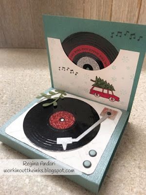 Old Record Player, Turntable Record Player, Tis The Season To Be Jolly, Wink Of Stella, Mft Stamps, Jingle All The Way, Male Cards, Fun Fold Cards, Masculine Cards