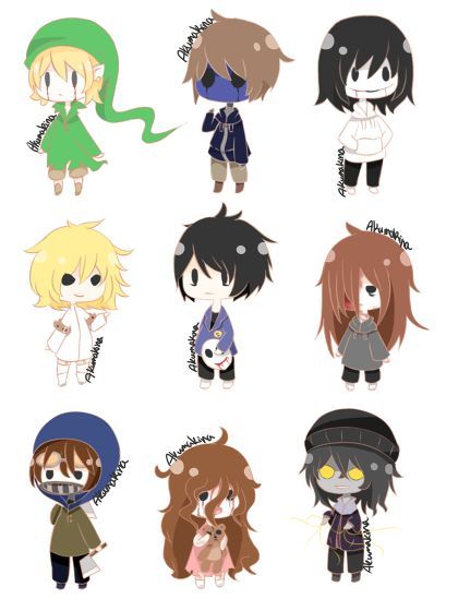 This is absolutely adorable Creepypasta Chibi, Scary Creepypasta, Creepypasta Proxy, Creepy Pasta Family, Creepypasta Funny, Eyeless Jack, Creepypasta Cute, Ticci Toby, Ben Drowned