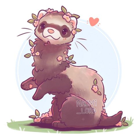 Naomi Lord Art on Instagram: “✨🌸 New kawaii animal time! This week it’s a ferret! 🌸✨ What animal would ya like to see me draw next week? 🤔💕 • #ferret #ferretart…” Naomi Lord Art, Naomi Lord, A Ferret, To Be A Woman, See Me, Pet Portrait, Ferret, Next Week, Flowers