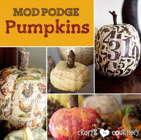 Decoupage Pumpkins, Fall Crafts For Adults, Mod Podge Crafts, Modge Podge, Autumn Decorating, Fall Halloween Crafts, Autumn Crafts, Fall Projects, Pumpkin Crafts