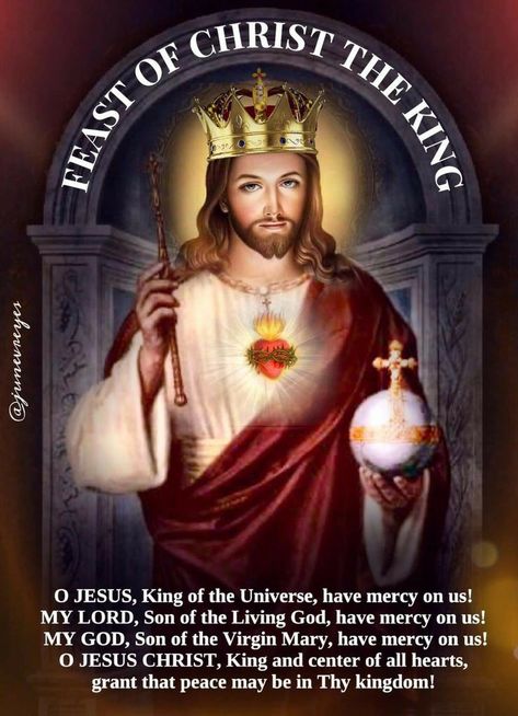 Christ The King Sunday, Christ King Of The Universe, King Of The Universe, Christ King, Catholic Theology, Jesus Second Coming, Cross Pictures, Christ The King, Holy Rosary