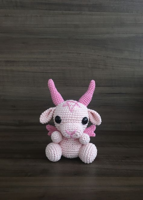 #amigurumi #crochet #baphomet Baphomet Amigurumi, Crochet Cerberus, Crochet Baphomet, Baphomet Crochet Pattern Free, Knit Baby Blanket Pattern Free, Bunny Crochet, Crochet Monsters, Easy Crochet Animals, Quick Crochet Patterns