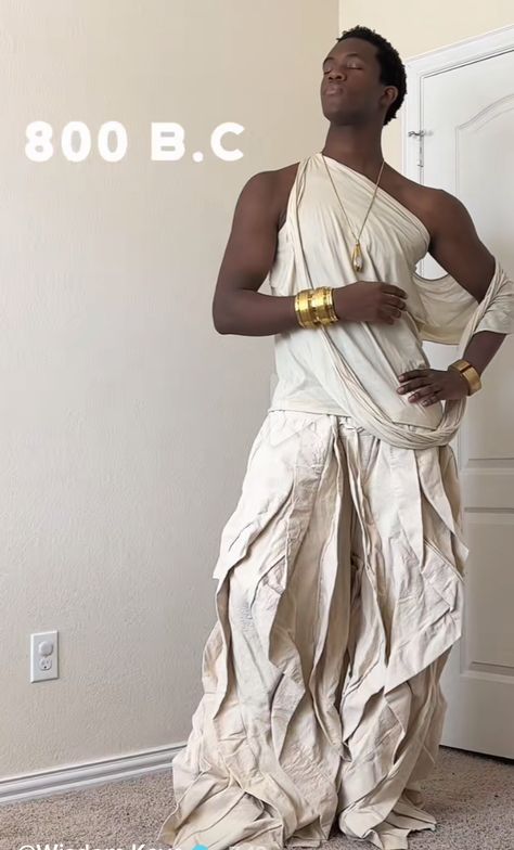 Greek God Fashion Men, Greek Aesthetic Fashion Men, Greek God Fashion, God Like Outfits, Greek Clothing Men, Greek God Outfits Men, Egyptian Clothing Male, Ancient Greek Clothing Men, Greek Aesthetic Fashion