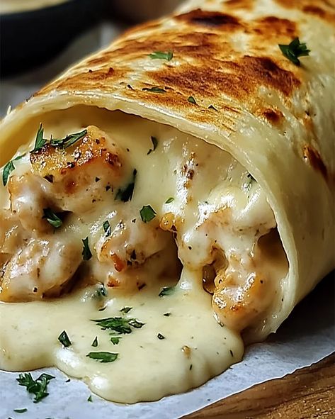 Cheesy Garlic Chicken Wraps Recipe – Quick & Easy Meal Cheesy Garlic Chicken, Burrito Recipe Chicken, Chicken Wrap Recipes, Pre Cooked Chicken, Cheese Wrap, Chicken Burritos, Fresh Spinach, Chicken Dinners, Winner Winner Chicken Dinner