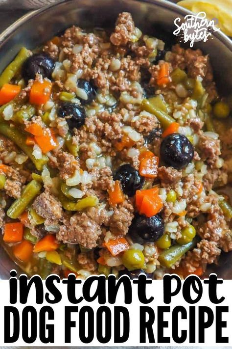 Homemade Dog Food Recipes Vet Approved Instant Pot, Crockpot Dog Food Recipes Ground Beef, Ground Chicken Dog Food Recipe, Ground Beef Dog Food Recipes, Beef Dog Food Recipes, Dog Food Instant Pot, Easy Homemade Dog Food, Homemade Dog Food Vet Approved, Dog Food Recipes Crockpot