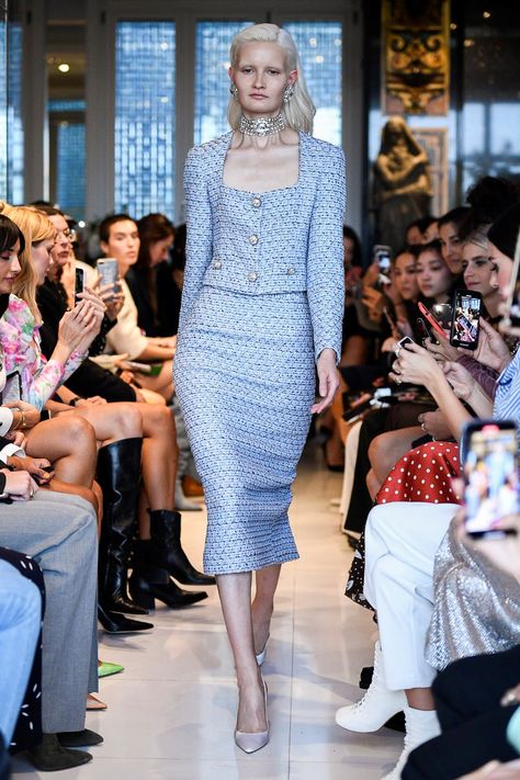 Luxury Elegant Spring Tweed Dress, Luxury Long Sleeve Chic Tweed Dress, Alexandra Rich, Alessandra Rich Spring 2023, Luxury Blue Chic Tweed Dress, Alessandra Rich Runway, Formal Wear Women, Alessandra Rich, 2020 Fashion