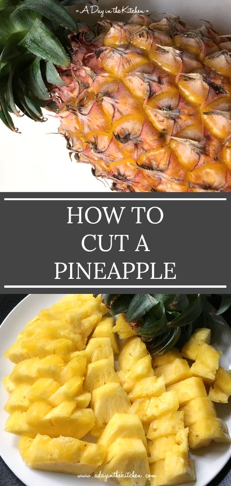 How To Cut A Pineapple | A Day in the Kitchen Cut A Pineapple, Fruit Hacks, Cut Pineapple, Clean Eats, Delicious Fruit, Fruit And Veg, Food Bloggers, Fruits And Veggies, Food Blogger