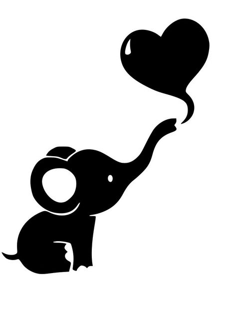 Elephant Stencil, Elephant Template, Baby Flash Cards, Elephant Clipart, Elephant Silhouette, Idee Cricut, Animal Stencil, Free Stencils