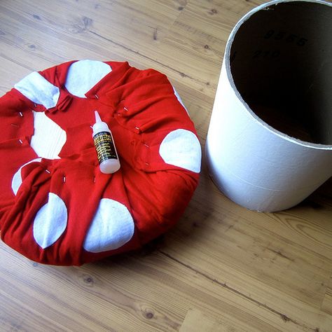 I Love to Create – Polka Dotted Mushroom Stool | Jennifer Perkins Diy Toadstool, Mario Nursery, Mario Bedroom, Super Mario Room, Mushroom Chair, Mario Room, Mushroom Stool, Oregon Life, Cat Sanctuary