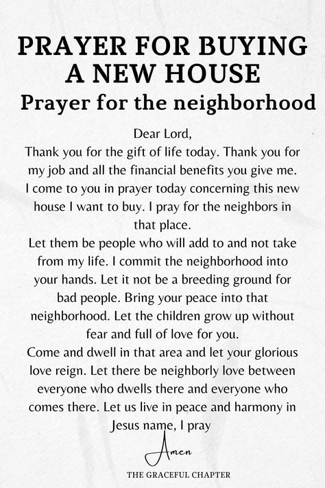 prayers for buying a new house- Prayer for the neighborhood New Home Blessing, House Prayer, 2024 Encouragement, Simple Expressions, House Blessings, Buying A New House, Family Prayers, Psalms 119, Financial Prayers