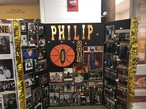 Senior Board Basketball, Senior Poster Board Ideas Basketball, Senior Night Table Display Basketball, Senior Basketball Posters, Senior Night Poster Ideas Basketball, Basketball Senior Night Posters Boys, Senior Night Basketball Posters, Senior Night Trifold Board, Senior Night Boards Basketball