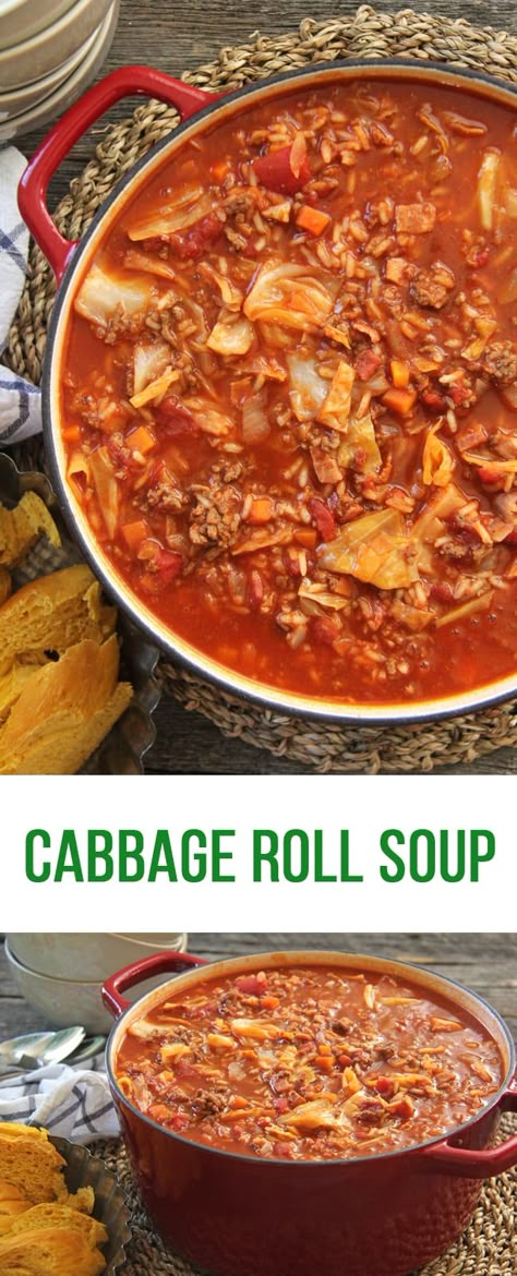 Soup Recipes Hamburger, Hamburger Cabbage, Cabbage Roll Soup Recipe, Unstuffed Cabbage Roll Soup, Recipes Hamburger, Unstuffed Cabbage Rolls, Cabbage Roll Soup, Cabbage Roll, Comforting Soup